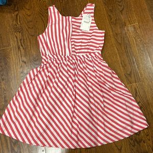 NWT Zara Red/white Stripe Cotton Dress